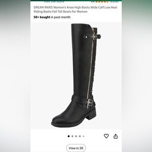Dream Pairs Black Over the Knee Boots - Wide Calf